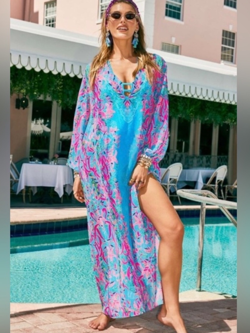 Lilly Pulitzer Frey Long sleeve Maxi Beach Muu Muu sz S M L - Picture 12 of 13